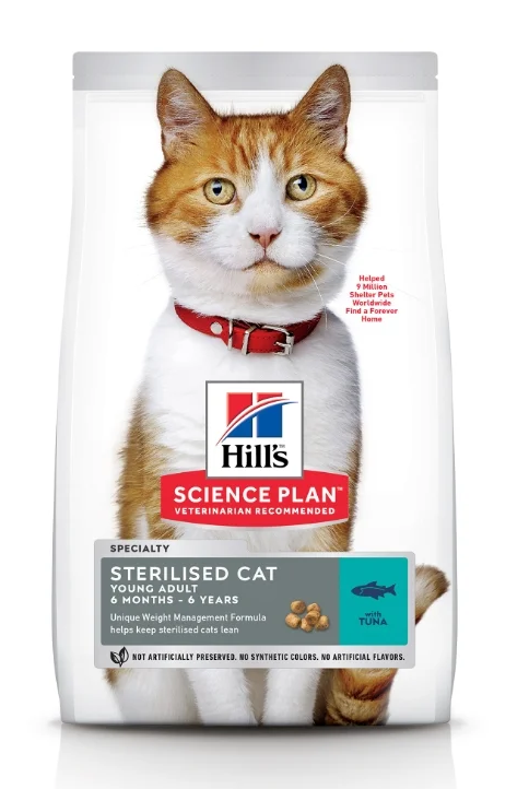 Hill's (Хиллс) Science Plan Sterilised Young Adult Сухой корм для стерилизованных кошек до 7 лет с тунцом 300 г