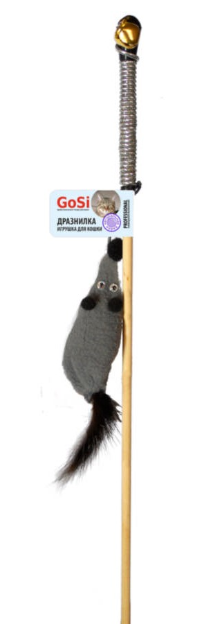 Gosi Игрушка для кошек Махалка Мышь с норковым хвостом