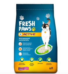 Fresh Paws Active впитывающий наполнитель с активированным углем 4 кг 6 л