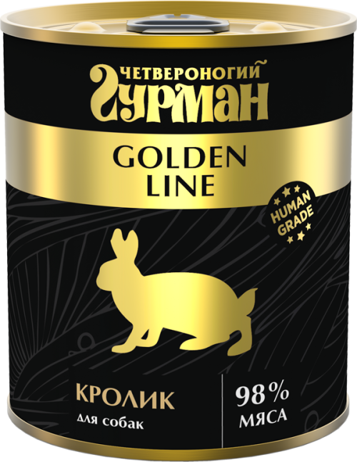 Четвероногий Гурман Golden line Консервы для собак с кроликом в желе 340 г