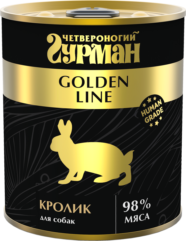Четвероногий Гурман Golden line Консервы для собак с кроликом в желе 340 г