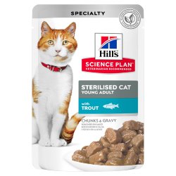 Hills (Хиллс) Science Plan Feline Sterilised Cat Young Adult - Корм для стерилизованных кошек с Форелью (Пауч)