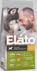 ЭЛАТО (ELATO) Корм д/взрослых собак средних и крупных пород с курицей и уткой 2кг