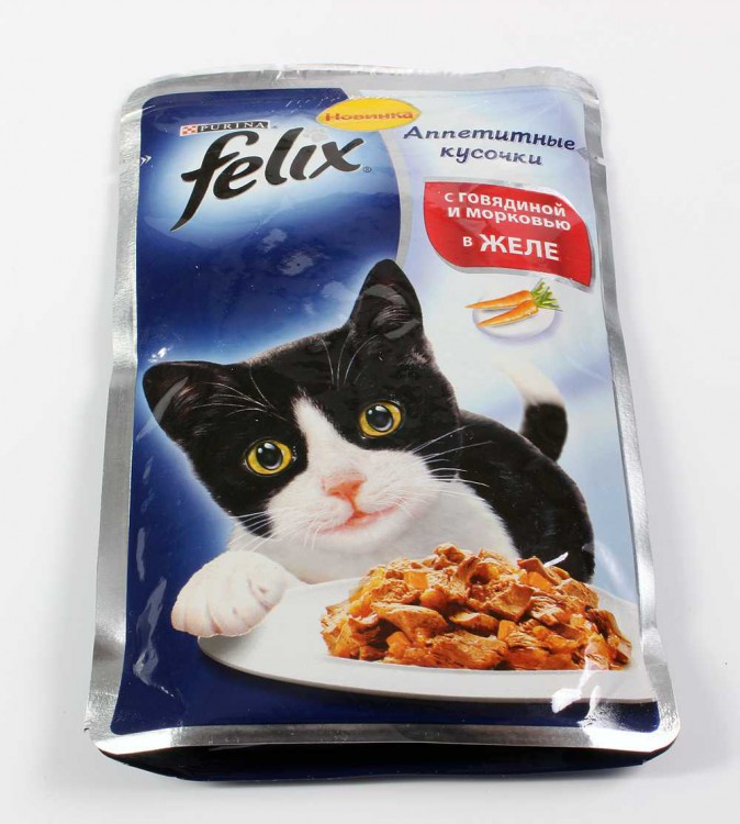 Felix (Феликс) - Аппетитные кусочки с Говядиной и Морковью в Желе