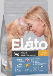 ЭЛАТО (ELATO) Корм д/кастрированных котов, стерилизованных и малоактивных кошек 300г