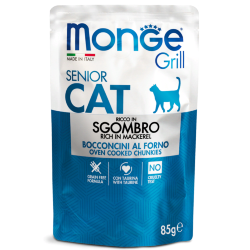 MONGE (Монж) Cat Grill Pouch Пауч для пожилых кошек эквадорская макрель 85 г