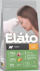 ЭЛАТО (ELATO) Корм д/котят с курицей и уткой 1,5кг