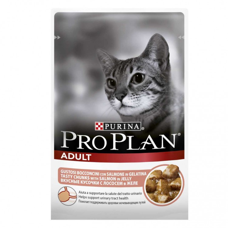 Pro Plan (ПроПлан) Pouch Adult Salmon - Корм для взрослых кошек с кусочками Лосося (Пауч) 10 шт