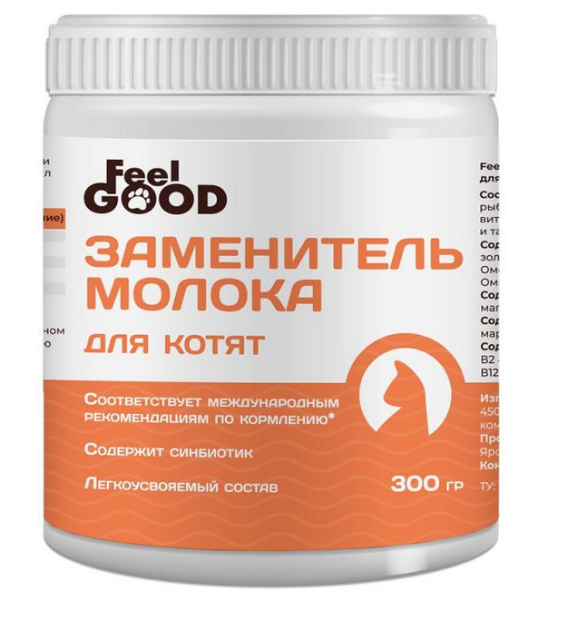 Feel good Заменитель молока, молочная смесь для котят 300 г