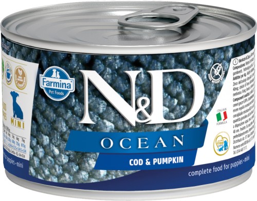 Farmina N&D (Фармина НД) Ocean Puppy Mini Консервы беззерновые для щенков мелких пород с треской и тыквой 140 г