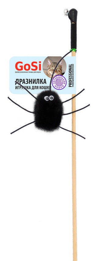 Gosi Игрушка для кошек Махалка Паук-2 натуральная норка этикетка флажок
