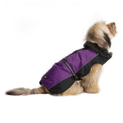 DogGoneSmart Aspen Нано куртка зимняя с меховым воротником фиолетовая, 60см/р.22