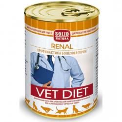 Solid Natura Vet (Солид Натура Вет) Renal Консервы лечебные для кошек при почечной недостаточности 340 г