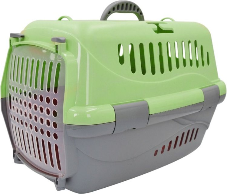Homepet переноска пластиковая зеленая 48х32х32 см