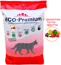 ECO Premium Тутти-фрутти наполнитель древесный ягоды 20,2 кг 55 л