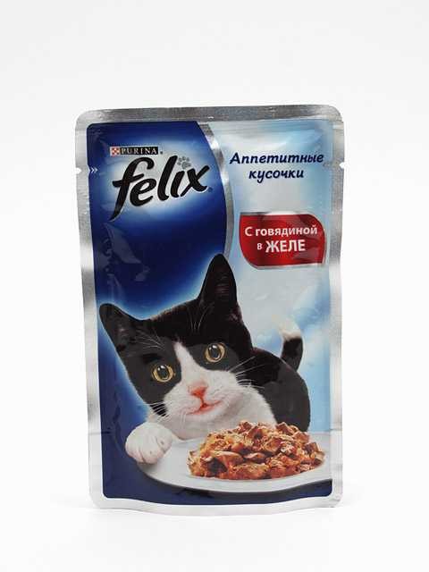 Purina Felix (Пурина Феликс) Аппетитные кусочки Пауч для кошек с говядиной в желе 75 г