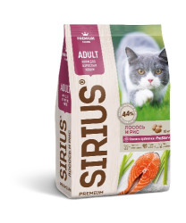 Sirius (Сириус) Сухой корм для кошек Лосось и рис 400 г