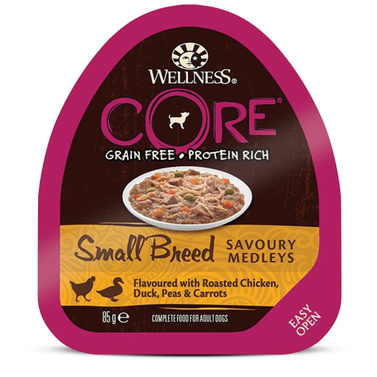 CORE Small Breed Влажный корм д/собак мелких пород Курица с уткой, горошком и морковью 85г