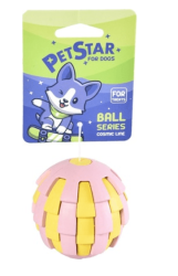 Pet star Игрушка для собак Мяч для лакомств розовый термопластичная резина 5*6,5 см