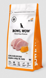 Bowl wow Сухой корм для собак крупных пород с индейкой, курицей, рисом и тыквой 10 кг
