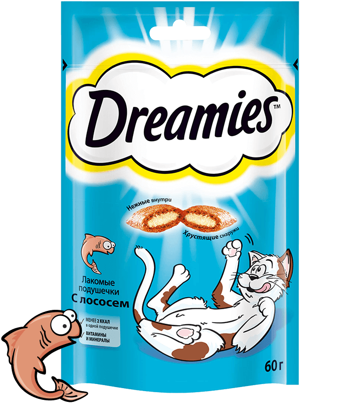 Dreamies (Дримс) - Лакомство Подушечки с Лососем