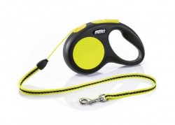 FLEXI (Флекси) - Рулетка New Neon L (5 м 50 кг), Лента/ремень желтый неон