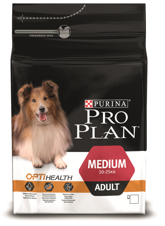 PRO PLAN OPTIHEALTH  для взрослых собак средних пород с курицей 1 кг