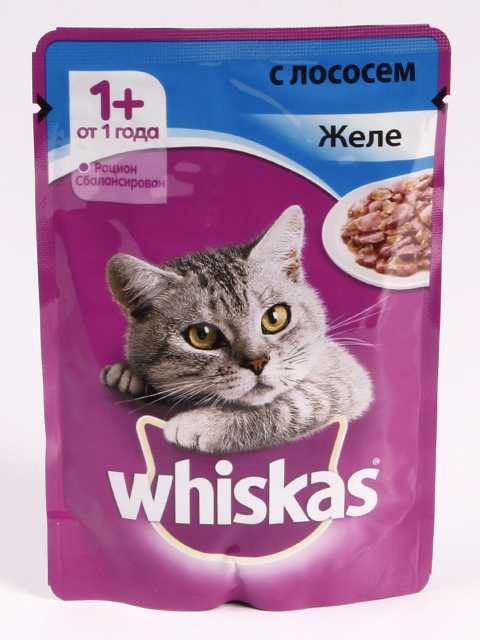 Whiskas (Вискас) Влажный корм для кошек с лососем в желе 75 г