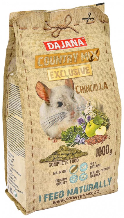 Dajana Country Mix Chinchilla Exclusive - Полнорационный корм для шиншилл, 1 кг.