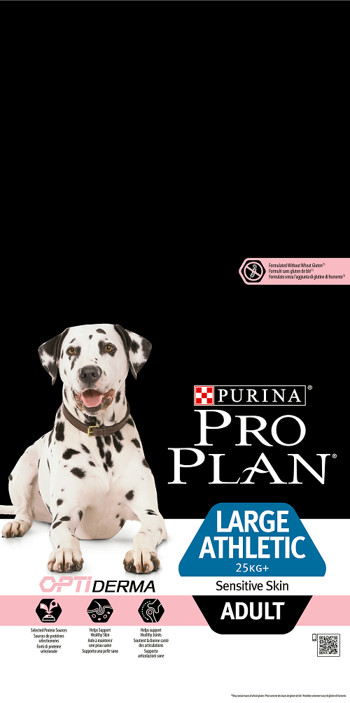 PRO PLAN OPTIDERMA для взрослых собак крупных пород атлетического телосложения с чувствительной кожей с лососем 14 кг
