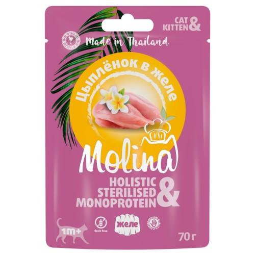 Molina (Молина) Пауч для взрослых кошек Цыплёнок в желе 70 г