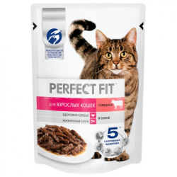 Perfect fit (Перфект Фит) Adult Пауч для взрослых кошек с говядиной в соусе 75 г