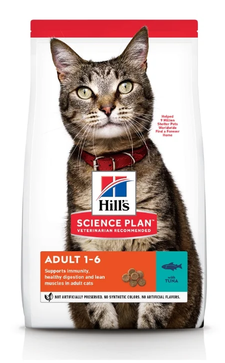 Hill's (Хиллс) Science Plan Adult Сухой корм для взрослых кошек с тунцом 1,5 кг