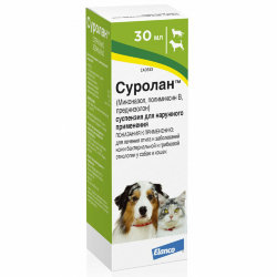 Суролан капли для лечения отитов и дерматитов у собак и кошек 30 мл
