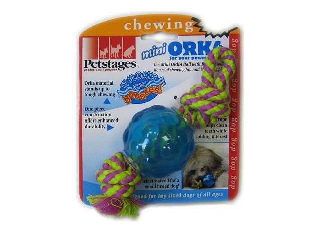 Petstages Orka Mini - Игрушка для собак "Мяч с Канатом"