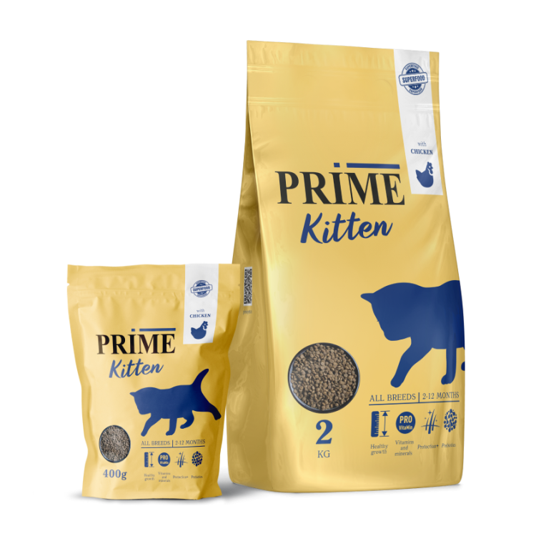 Prime kitten Прайм Полнорационный сухой корм для котят с курицей 2 кг