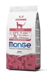 Monge Сухой корм для стерилизованных кошек с говядиной 1,5 кг