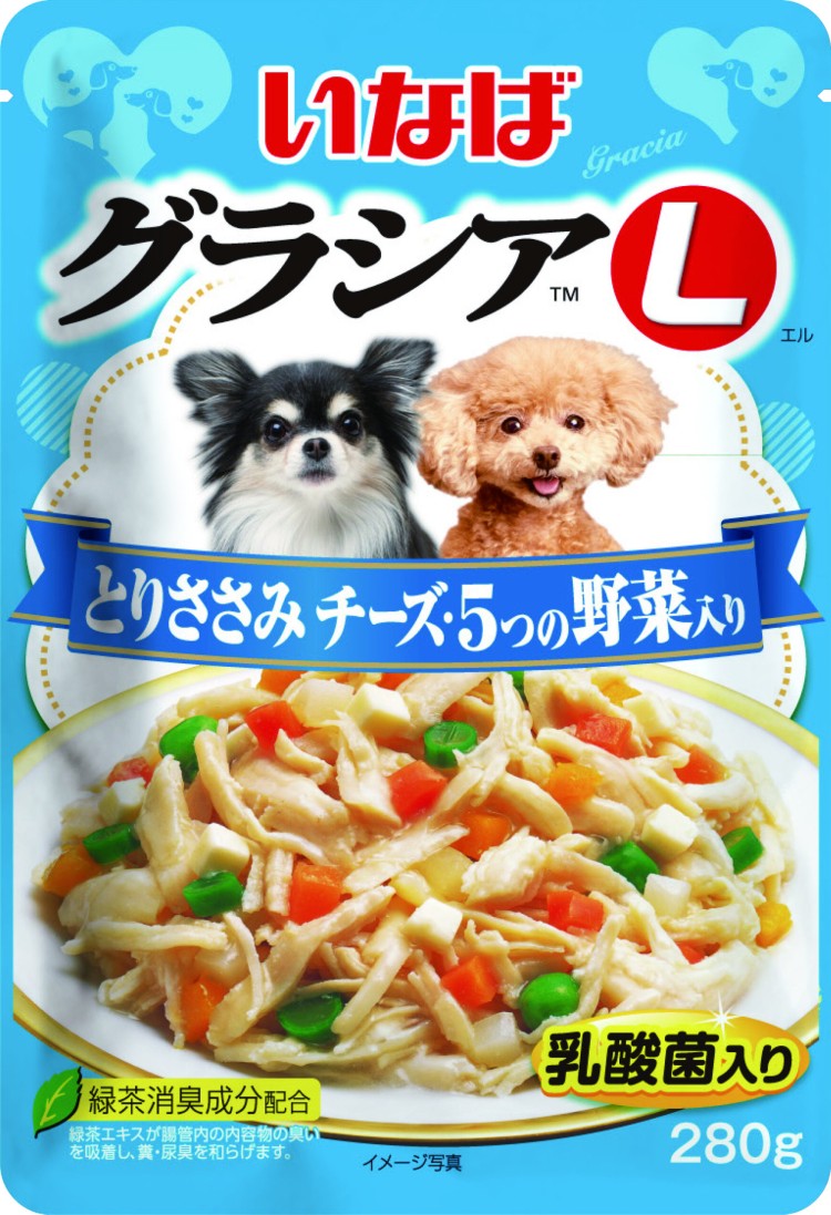  Inaba Gracia L Инаба Влажный корм для собак пауч Куриное филе с сыром и овощами в желе 280г