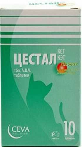 Цестал Кэт - Таблетки со вкусом печени для взрослых кошек 1 таб
