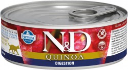 Farmina N&D Cat Quinoa Digestion - Полнорационный влажный корм для кошек для поддержки пищеварения (банка 80 г.)