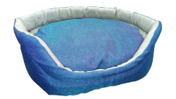 Лежак овальный с мягкой подушкой (аквамарин) 50*40*18
