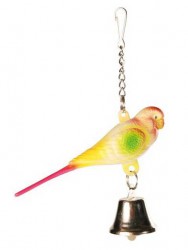 Trixie (Трикси) - Игрушка для птиц "Пластиковый попугай с колокольчиком"