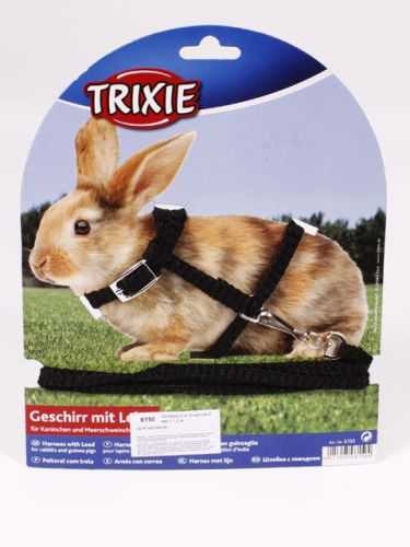 Trixie (Трикси) - Шлейка с поводком нейлоновая для Кроликов 1,2 м/ 8 мм с рисунком