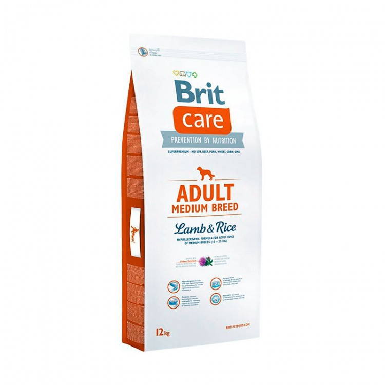 Брит Care 09928 Adult Medium Breed сухой корм для собак средних пород Ягненок/Рис, 12 кг