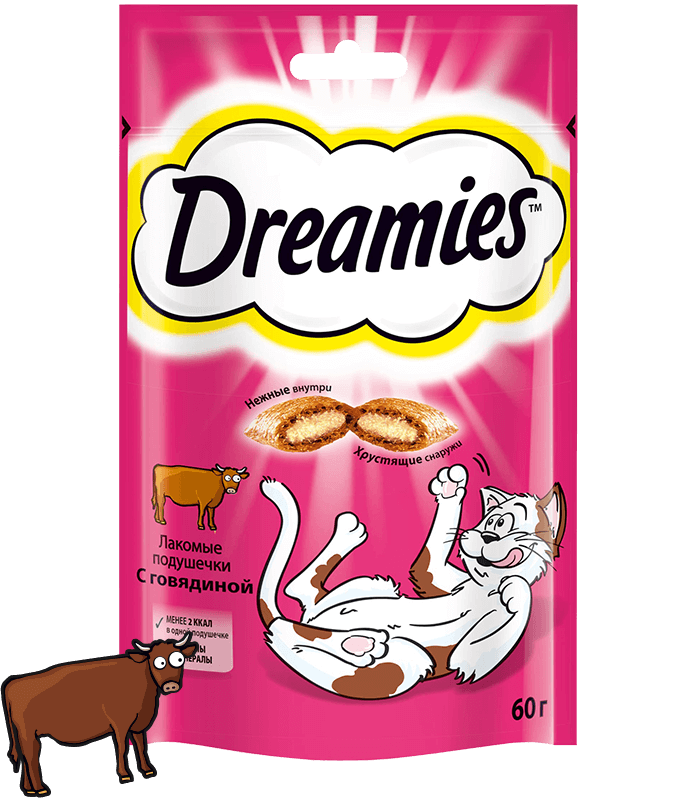 Dreamies (Дримс) - Лакомство Подушечки с Говядиной