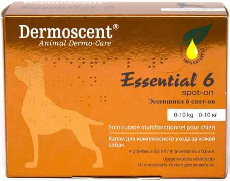 Essential (Эссеншиал) 6 SPOT-ON - Капли для собак до 10 кг S (цена 4 пипетки)