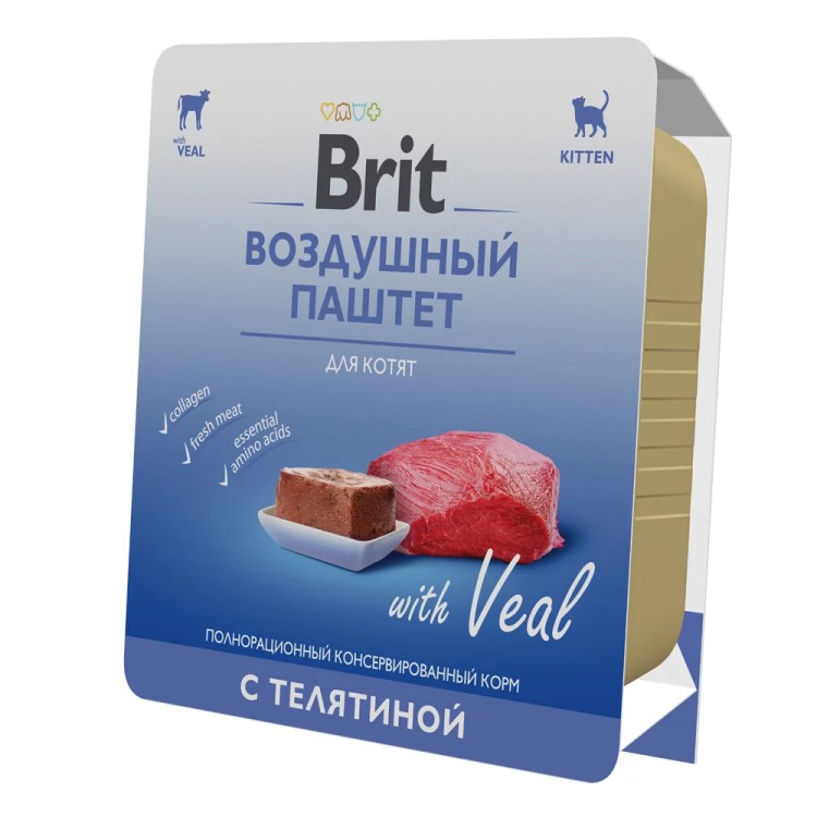 Brit Premium (Брит Премиум) Консервы для котят с телятиной воздушный паштет 100 г