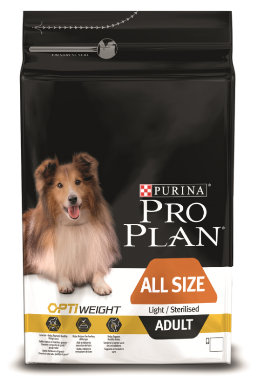 PRO PLAN OPTIWEIGHT +2,5кг подарок для склонных к избыточному весу или стерилизованных взрослых собак с курицей 14кг