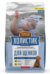 Деревенские лакомства Холистик Премьер Сухой корм для щенков с курицей и рисом 1 кг