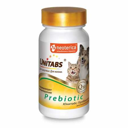 Unitabs (Юнитабс) Prebiotic Витамины для кошек и собак для пищеварения 100 табл